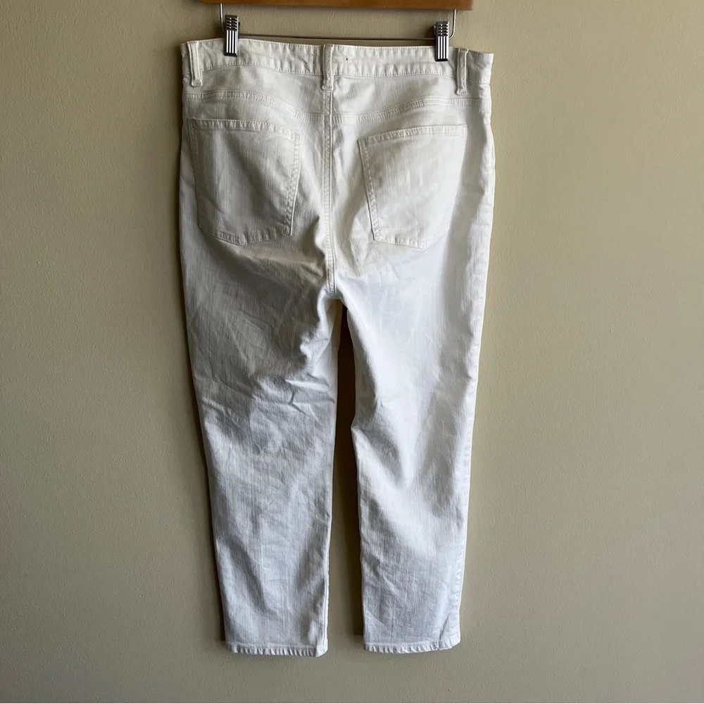 Eileen Fisher Organic High Waisted Slim Straight Ankle Jeans in Natural Size 12 - Picture 6 of 7